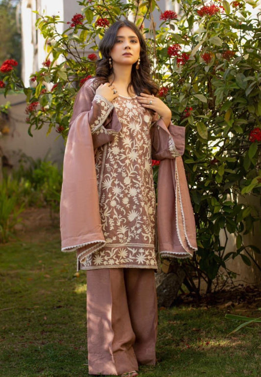Coco Korean Raw Silk Embroidered Outfit