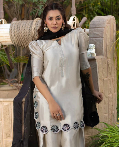 GUL BANO, SHEESHA SILK & SWAROVSKI EMBELISHMENT