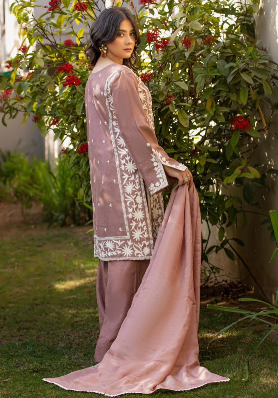 Coco Korean Raw Silk Embroidered Outfit